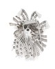 Platinum Flower and Fireworks Diamond Brooch Pin